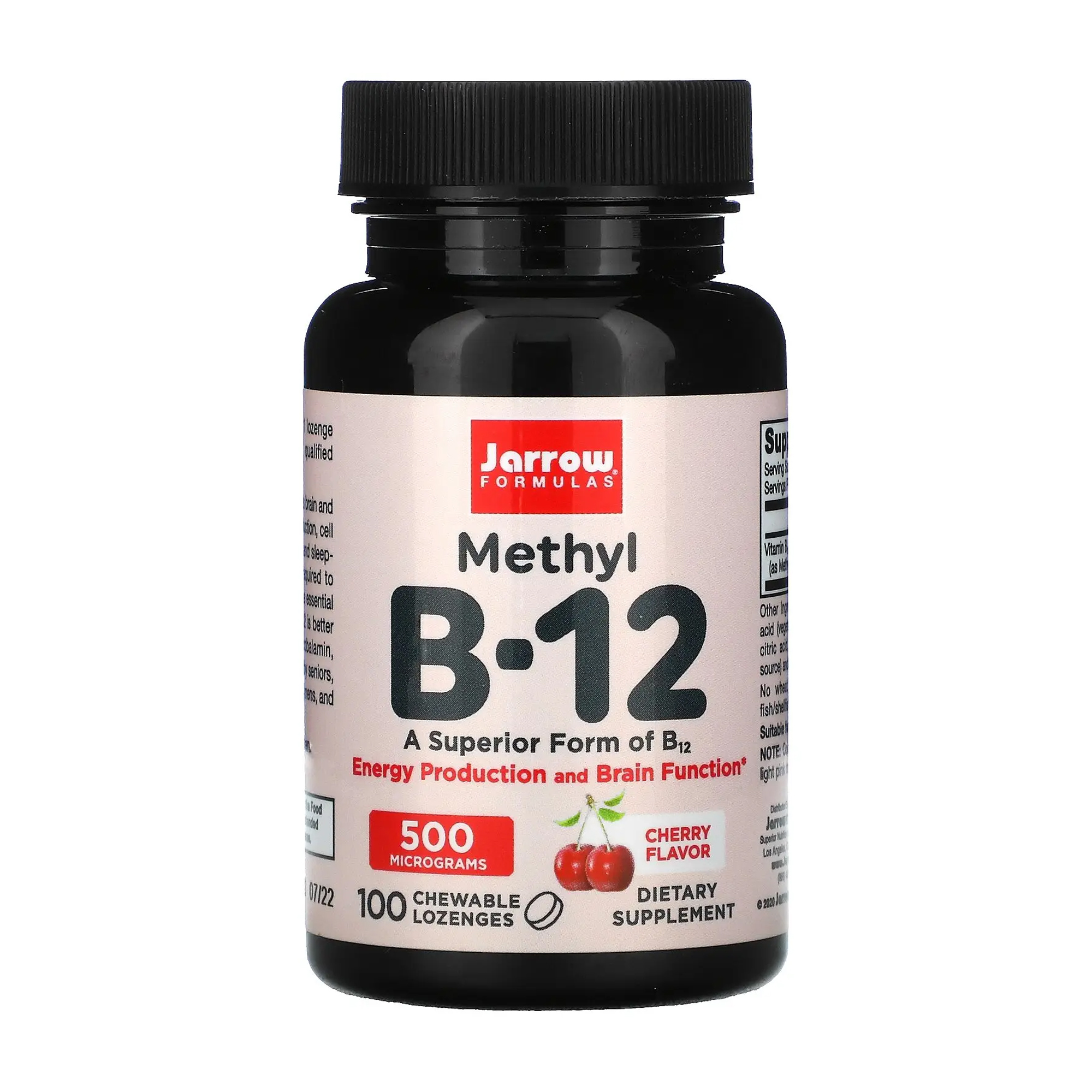 Метил B-12 Jarrow Formulas Methyl B-12, 500 мкг, зі смаком вишні, 100 жувальних льодяників